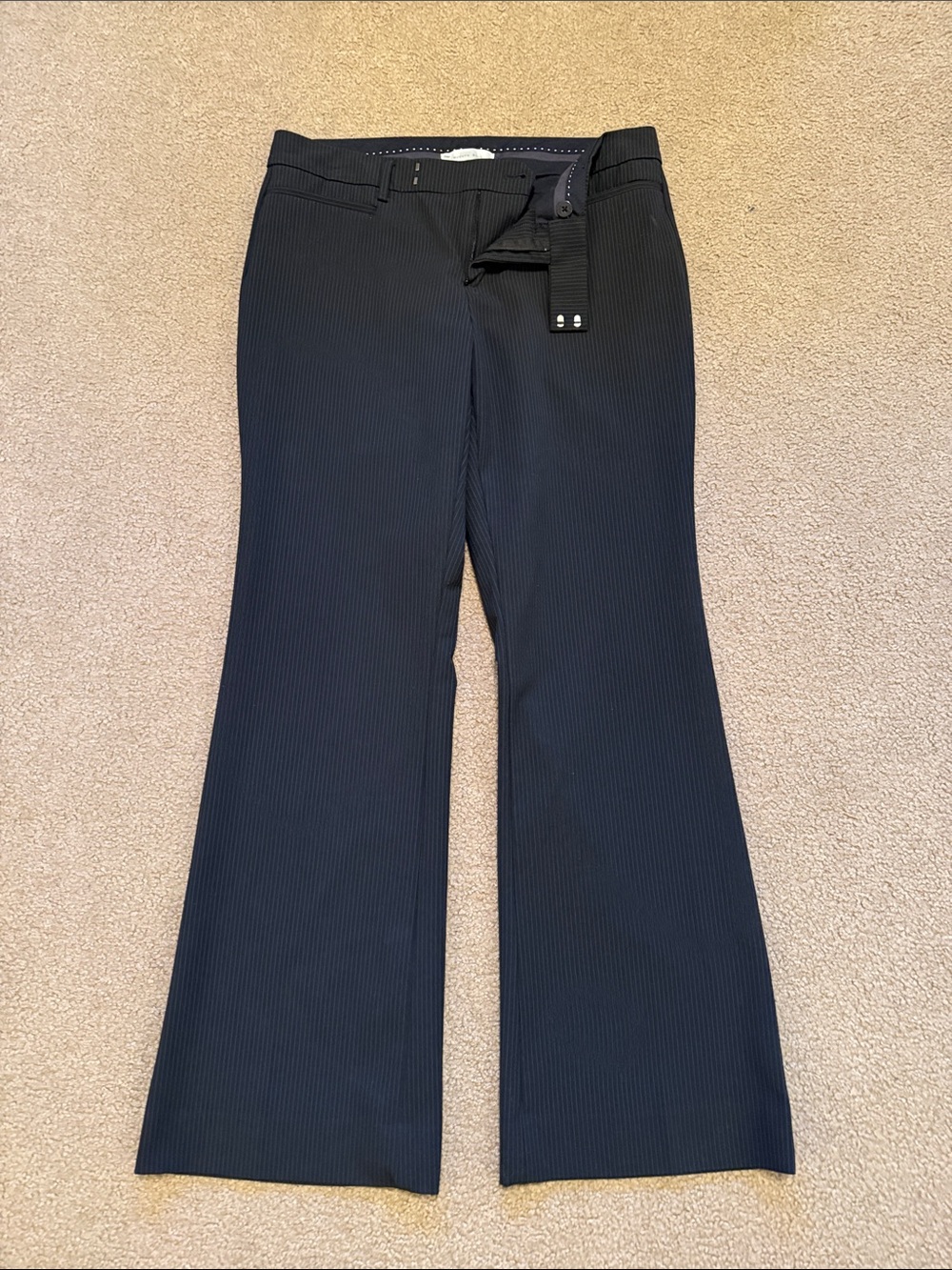 GAP Black Pinstripe Boot Cut Dress Pants